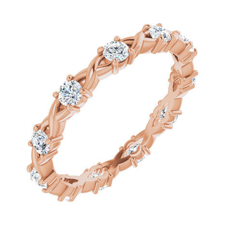 14K Rose Gold 3/8 CTW Diamond Eternity Band