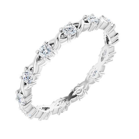 14K White Gold 3/8 CTW Diamond Eternity Band