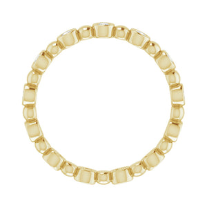 3.214K Yellow Gold 1/4 CTW Diamond Bezel Set Eternity Band