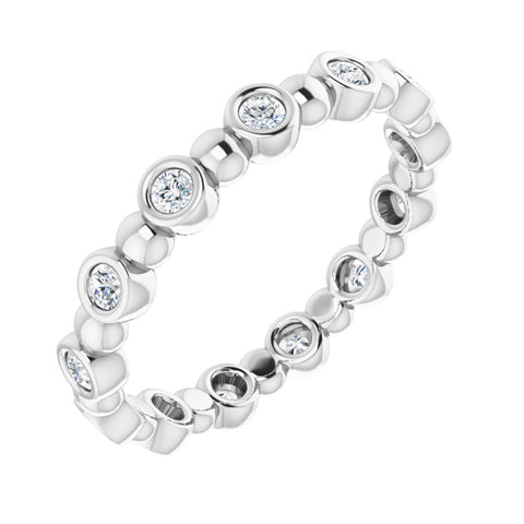 3.214K White Gold 1/4 CTW Diamond Bezel Set Eternity Band