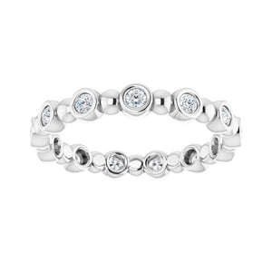 3.214K White Gold 1/4 CTW Diamond Bezel Set Eternity Band