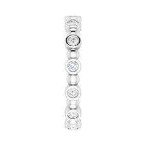3.214K White Gold 1/4 CTW Diamond Bezel Set Eternity Band