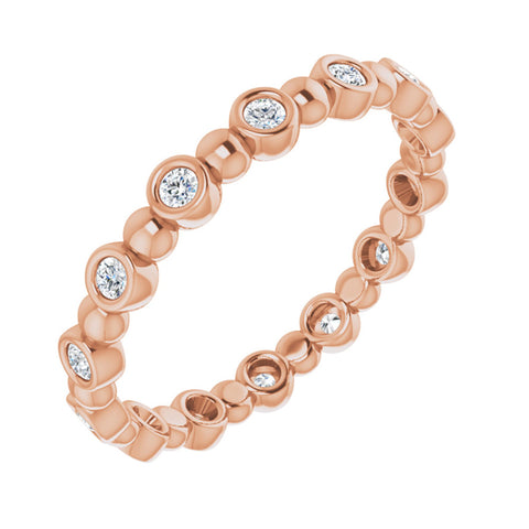 3.214K Rose Gold 1/4 CTW Diamond Bezel Set Eternity Band