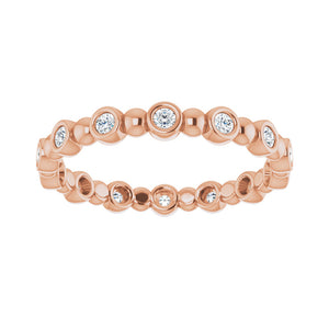 3.214K Rose Gold 1/4 CTW Diamond Bezel Set Eternity Band