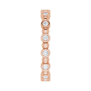 3.214K Rose Gold 1/4 CTW Diamond Bezel Set Eternity Band
