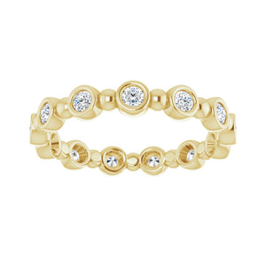 3.14K Yellow Gold 1/2 CTW Diamond Bezel Set Eternity Band