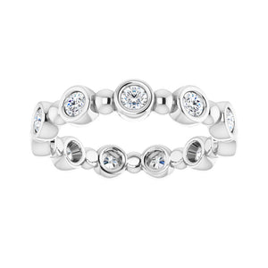 3.14K White Gold 1/2 CTW Diamond Bezel Set Eternity Band