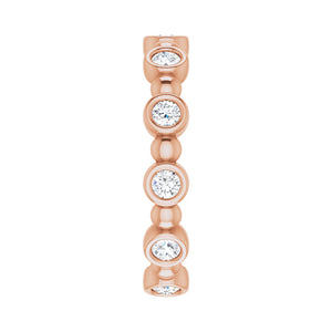 3.14K Rose Gold 1/2 CTW Diamond Bezel Set Eternity Band