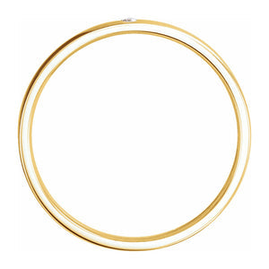 2.14k Yellow Gold .02 CT Diamond Half Round Comfort Fit Band