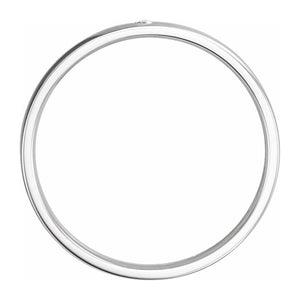 2.14k White Gold .02 CT Diamond Half Round Comfort Fit Band