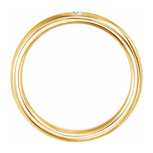 14k Yellow Gold .06 CT Diamond Half Round Comfort Fit Band