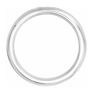 14k White Gold .06 CT Diamond Half Round Comfort Fit Band