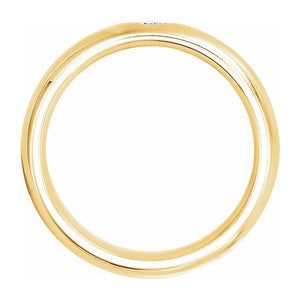 14k Yellow Gold 1/10 CT Diamond Half Round Comfort Fit Band