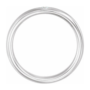 14k White Gold 1/10 CT Diamond Half Round Comfort Fit Band