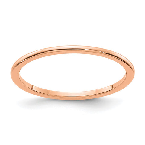 1.10k Rose Gold Polished Half Round Stackable Band