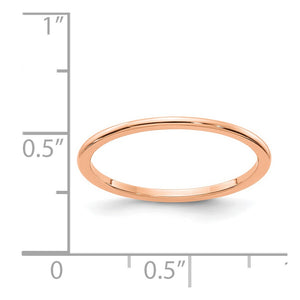 1.10k Rose Gold Polished Half Round Stackable Band