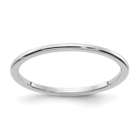 1.10k White Gold Polished Half Round Stackable Band