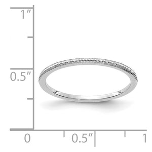 1.10k White Gold Beaded Stackable Band