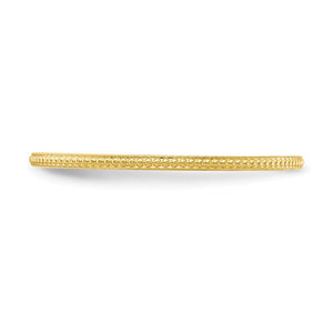 1.10k Yellow Gold Beaded Stackable Band