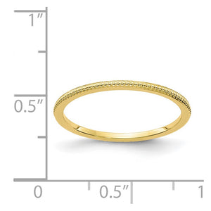 1.10k Yellow Gold Beaded Stackable Band