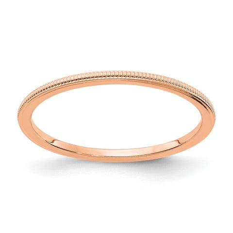 1.10k Rose Gold Milgrain Stackable Band