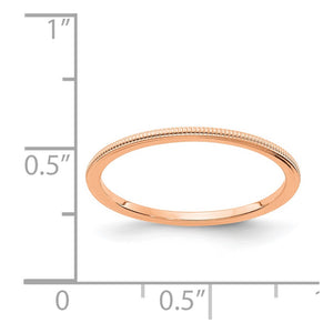 1.10k Rose Gold Milgrain Stackable Band
