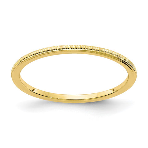1.10k Yellow Gold Milgrain Stackable Band