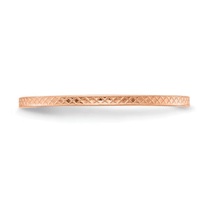 1.10k Rose Gold Crisscross Flat Stackable Band