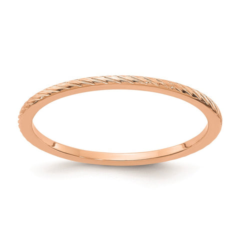 1.10k Rose Gold Twisted Pattern Stackable Band