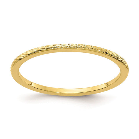 1.10k Yellow Gold Twisted Pattern Stackable Band
