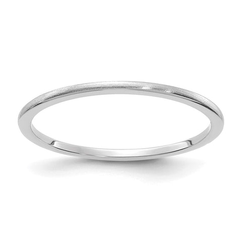 1.10k White Gold Half Round Satin Stackable Band