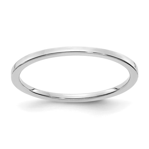 1.14k White Gold Polished Flat Stackable Band