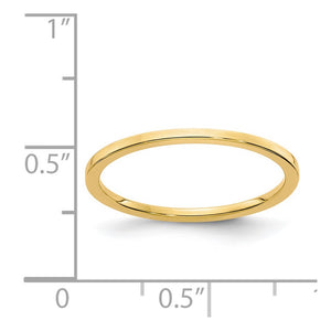 1.14k Yellow Gold Polished Flat Stackable Band