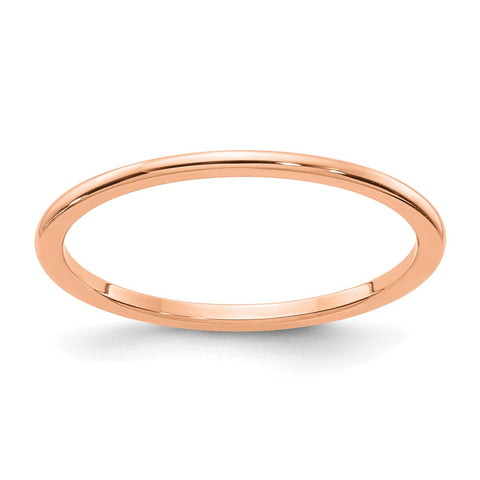 1.14k Rose Gold Polished Half Round Stackable Band