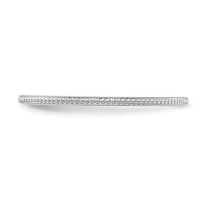 1.14k White Gold Beaded Stackable Band