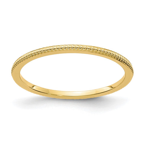 1.14k Yellow Gold Beaded Stackable Band