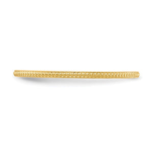1.14k Yellow Gold Beaded Stackable Band