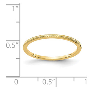 1.14k Yellow Gold Beaded Stackable Band