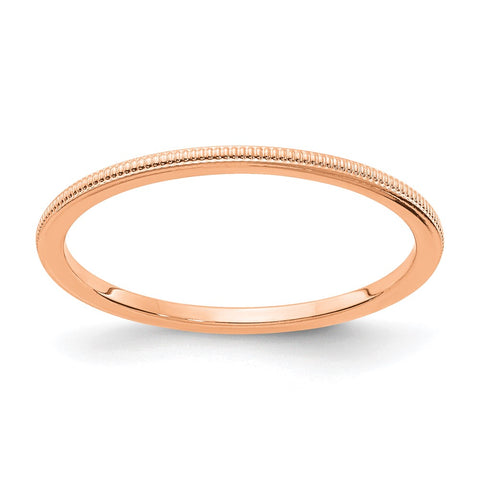 1.14k Rose Gold Milgrain Stackable Band