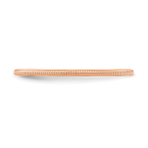 1.14k Rose Gold Milgrain Stackable Band
