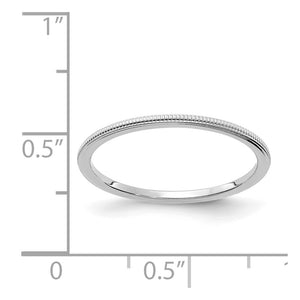 1.14k White Gold Milgrain Stackable Band