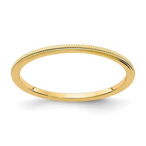 1.14k Yellow Gold Milgrain Stackable Band
