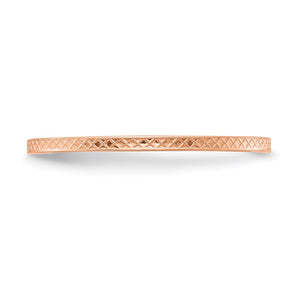 1.14k Rose Gold Crisscross Flat Stackable Band
