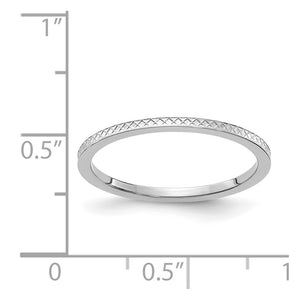 1.14k White Gold Crisscross Flat Stackable Band