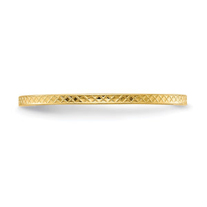 1.14k Yellow Gold Crisscross Flat Stackable Band