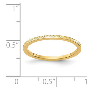 1.14k Yellow Gold Crisscross Flat Stackable Band