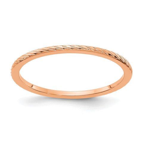 1.14k Rose Gold Twisted Pattern Stackable Band