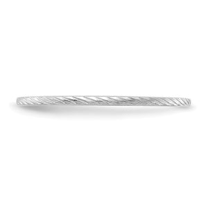 1.14k White Gold Twisted Pattern Stackable Band