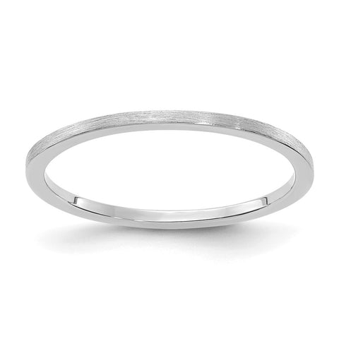 1.14k White Gold Flat Satin Stackable Band