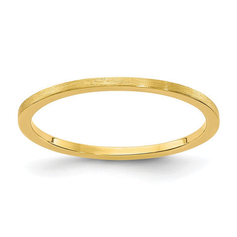 1.14k Yellow Gold Flat Satin Stackable Band